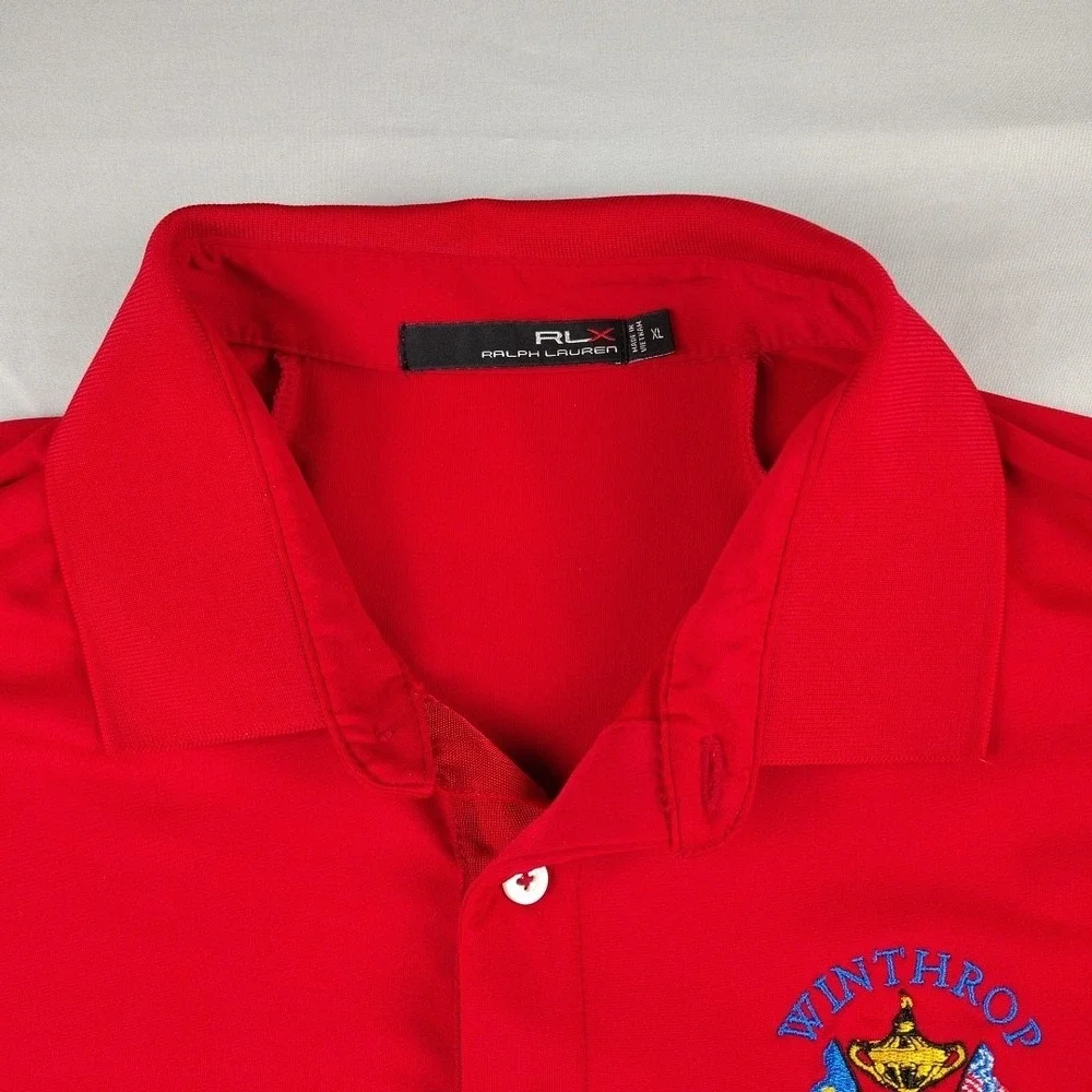 Ralph Lauren RLX Polo Shirt Mens XL Winthrop Embroidered Golf Red S/S EUC